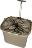 A beige shopping basket with a retractable handle and a drawstring closure. Voir les images du produit