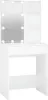 A white vanity table with a mirror and LED lights. Produktbild-Vorschau