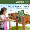 A young girl is painting a wooden raised garden bed, which is decorated with floral patterns. The background is a bright blue sky with green grass. Anteprima dell’immagine prodotto