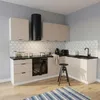 Eckküche - 260x170 cm - Beige Matt - MDF - mit schwarzer Produktbild-Vorschau 2