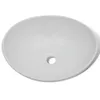 vidaXL Bad Waschbecken mit Mischbatterie Keramik Oval Weiß Produktbild-Vorschau 7