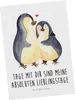 Mr. & Mrs. Panda Ansichtskarte Pinguin umarmen - Weiß - Produktbild-Vorschau 1