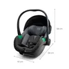 A baby car seat with dimensions indicated by measurement lines and text. Produktbild-Vorschau