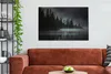 MuchoWow® - Leinwandbilder - Wald - Nebel - Schwarz - Weiß, Produktbild-Vorschau 3