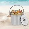 Seau en acier inoxydable - 12 L avec couvercle - Convient Voir les images du produit 12