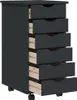 vidaXL Rollschrank mit Schubladen MOSS Grau Massivholz Produktbild-Vorschau 4