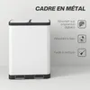 HOMCOM Küchen-Mülleimer, 2 x 30 l, Treteimer aus Edelstahl Produktbild-Vorschau 9