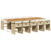 11-tlg. Garten-Essgruppe mit Kissen Beige Poly Rattan Produktbild-Vorschau 1