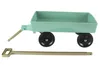 A green toy wagon and a tan handle are displayed against a white background. Produktbild-Vorschau
