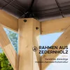 Close-up view of the wooden structure of a gazebo, showing beams and joints, with a hint of the sky and greenery in the background. Produktbild-Vorschau