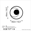 A diagram of a circular wall clock with dimensions indicated. Anteprima dell’immagine prodotto
