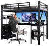 Metalowe łóżko piętrowe 90x200 cm z biurkiem w kształcie Podgląd zdjęcia produktu 6