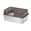 A cat litter box with a high-sided rim and a translucent lid, filled with litter, against a white background. Náhľad obrázku produktu