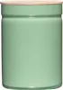 A close-up studio shot of a green storage container with a wooden lid. Produktbild-Vorschau