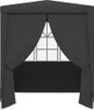 A black party tent with a window and curtains. Náhľad obrázku produktu