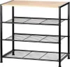 Półka na buty czarna metalowa 4-poziomowa z półką 60x30x57 Podgląd zdjęcia produktu 3