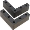 Two black L-shaped plastic corner brackets with pre-drilled holes are shown against a white background. Produktbild-Vorschau