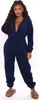 ASKSA Damen Jumpsuit Furry Reißverschluss Einteiler Overall Produktbild-Vorschau 1