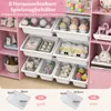 COSTWAY 4patrový dřevěný dětský regál, skříňka na hračky s Náhled obrázku produktu 5
