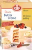 A product box for RUF Butter Creme, showing a decorated cake and cupcakes. Produktbild-Vorschau