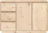 A front view of a wooden sideboard with three drawers on the left and two cabinet doors on the right. Anteprima dell’immagine prodotto