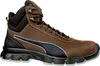 A single brown Puma safety boot is shown against a white background. Produktbild-Vorschau