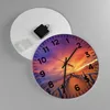 Wanduhr - Rund - Glasuhr - Himmel die Farben Pier - 30x30cm Produktbild-Vorschau 2