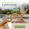 Juskys® Sonnenliege Evia wetterfest klappbar geöltes Produktbild-Vorschau 3