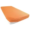 An orange fitted sheet is shown on a mattress against a white background. Produktbild-Vorschau