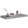 A set of four gray floating shelves are displayed on a white background, with decorative items placed on one of the shelves. Náhled obrázku produktu
