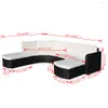 vidaXL 4-tlg. Garten-Lounge-Set mit Auflagen Poly Rattan Produktbild-Vorschau 5