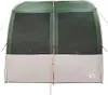 A front view of a green and beige tent. Anteprima dell’immagine prodotto