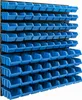 A wall-mounted storage system filled with blue bins. Anteprima dell’immagine prodotto