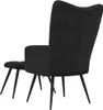 A black velvet armchair and ottoman are shown from the back against a white background. Voir les images du produit