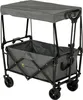 A gray folding wagon with a canopy, shown from a slightly elevated front-left angle against a white background. Produktbild-Vorschau