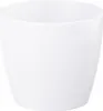 A plain white pot on a white background. Produktbild-Vorschau