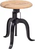 FineBuy Drehhocker 39x62,5x39 cm Akazie Massivholz / Metall Produktbild-Vorschau 6