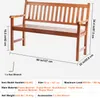 SucceBuy 50" dřevěná zahradní lavička, nosnost 800 liber, Náhled obrázku produktu 7