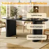 Flieks Ausziehbarer Esstisch 120-160cm, ovaler Holztisch Produktbild-Vorschau 8