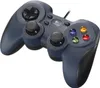 A dark gray Logitech F310 gamepad is shown from a slightly elevated, diagonal angle against a white background. Produktbild-Vorschau