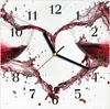 Wanduhr aus Glas mit Motiv Weingläser Herz- 30 x 30 cm - Produktbild-Vorschau 1