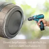 Große Holzfass-Optik Pflanzschale grau für draußen 51 x 36 Produktbild-Vorschau 5