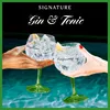 Two hands holding gin and tonic glasses, toasting. Produktbild-Vorschau