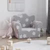vidaXL Detská pohovka Light Grey s hviezdami Soft Plush Náhľad obrázku produktu 2
