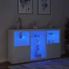 Sideboard mit LED-Leuchten Weiß 181,5x37x100 cm Produktbild-Vorschau 5