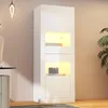 Merax LED-Vitrine Hochglanz Weiß mit 16 Farben, 3 Produktbild-Vorschau 3