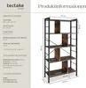 Product information and dimensions for a tectake bookshelf. Produktbild-Vorschau