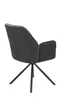 A dark gray swivel chair with a corduroy texture is shown from the back. Produktbild-Vorschau