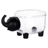 A clear studio shot of a transparent elephant-shaped container with a black elephant head and black feet. Náhľad obrázku produktu