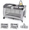 COSTWAY 4 in 1 Babybett mit Matratze & Rollen, Reisebett Produktbild-Vorschau 1